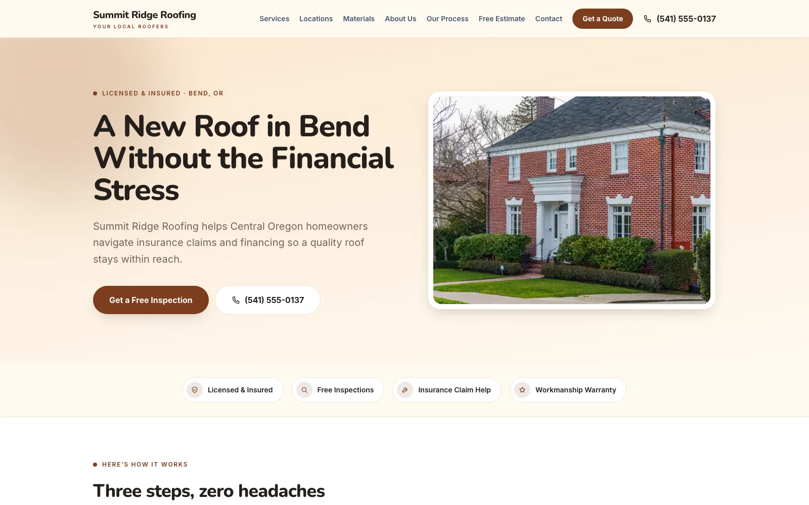 The Friendly Local design, shown on the Summit Ridge demo site