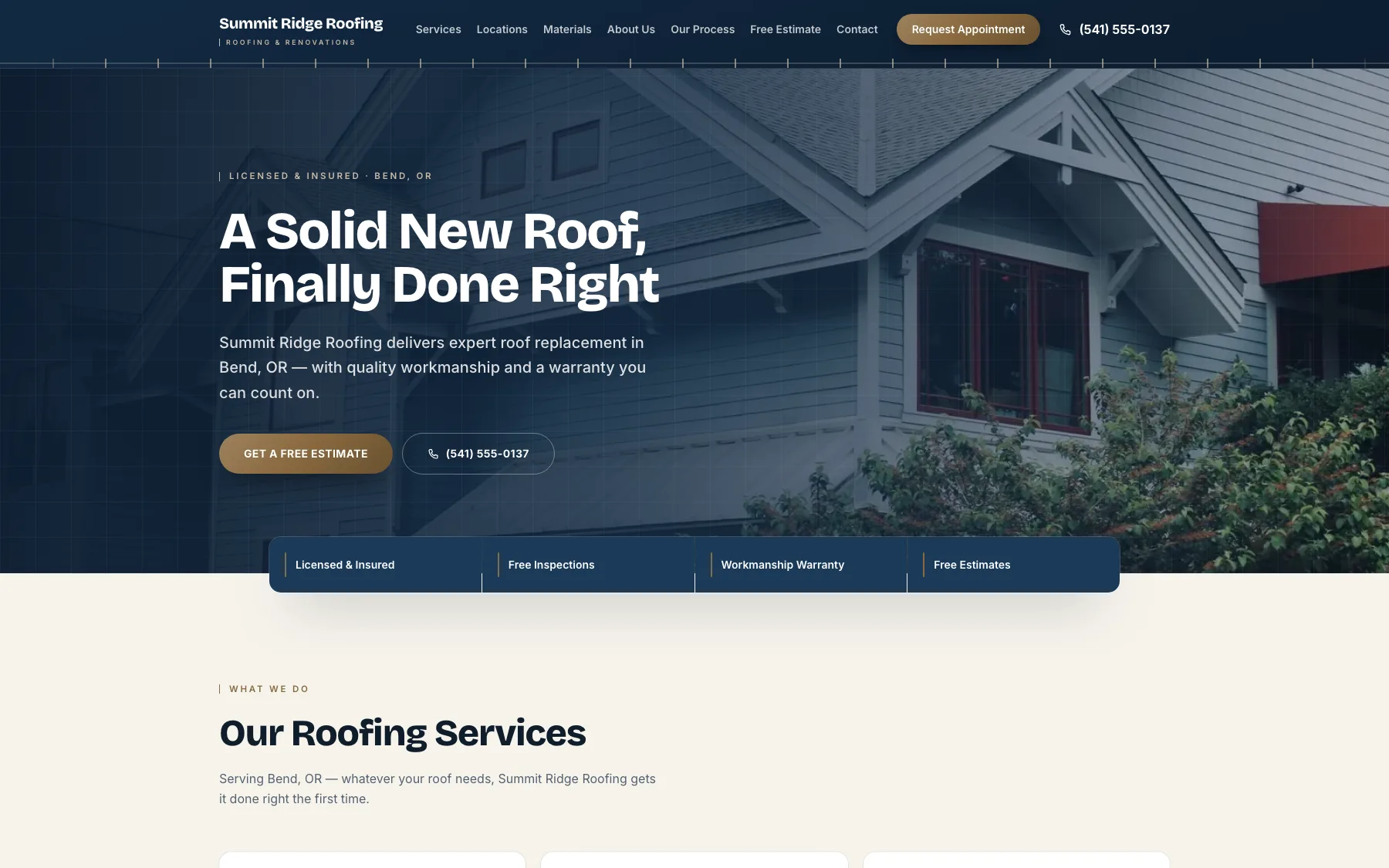 A live RoofPropage roofing website