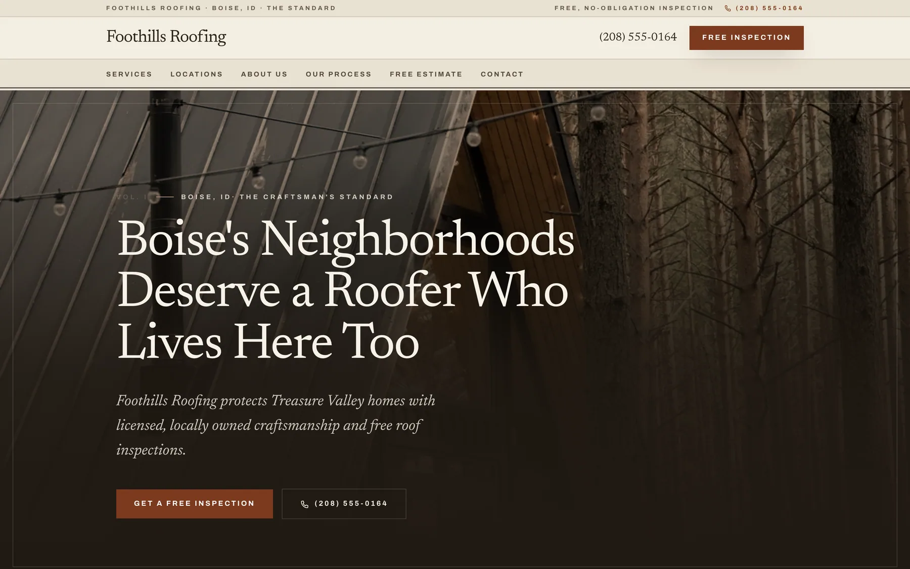 Foothills Roofing — a roofing website built with RoofPropage