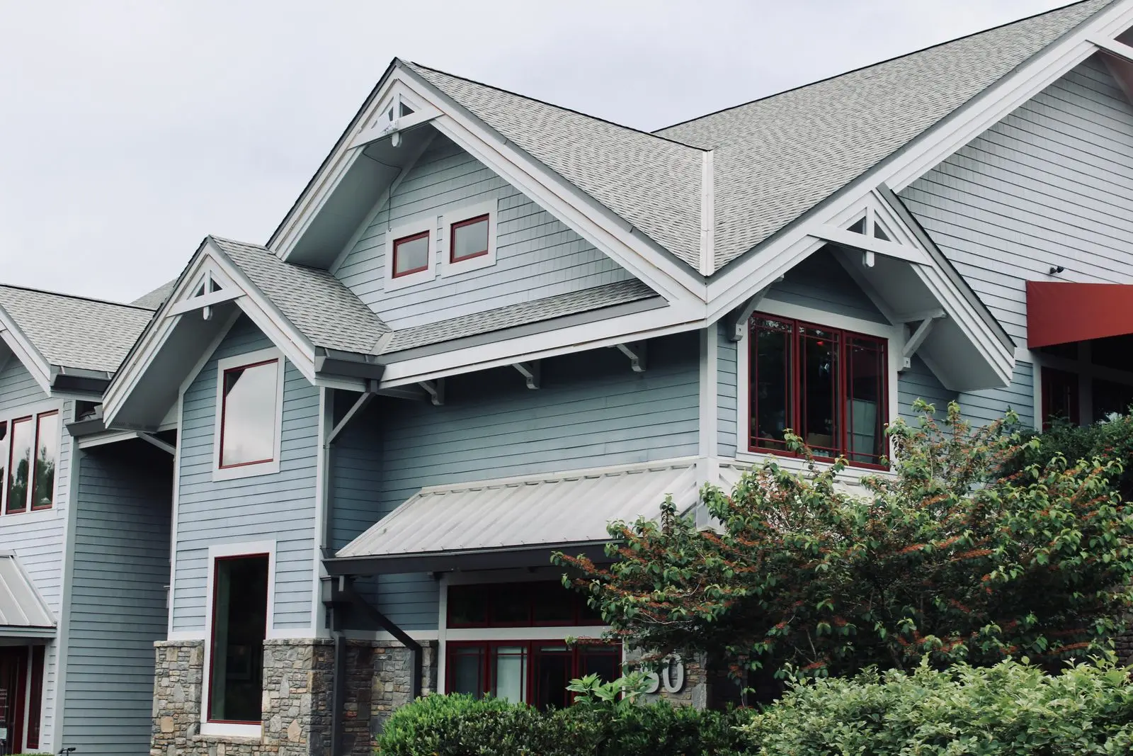 A residential roofline