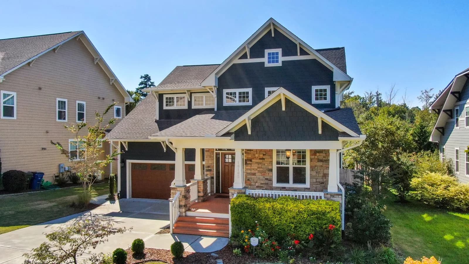 A residential roofline