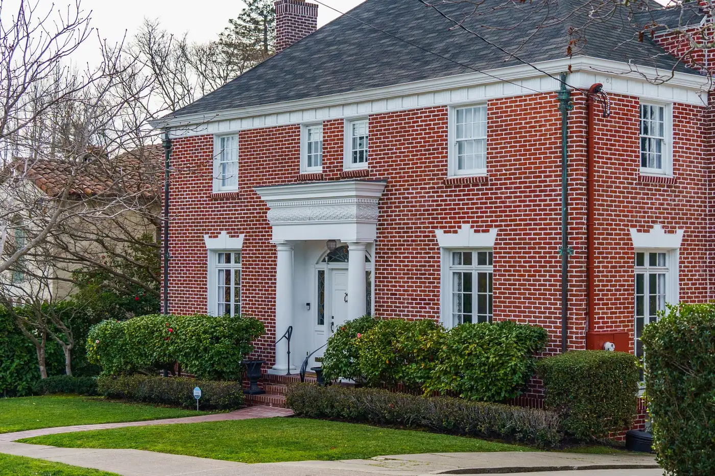 A residential roofline
