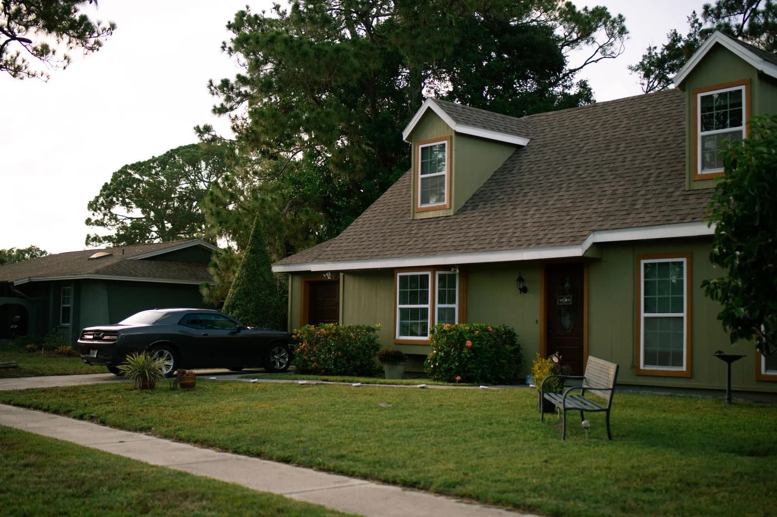 A residential roofline